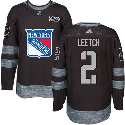 Adidas Rangers #2 Brian Leetch Black 1917-100th Anniversary Stitched NHL Jersey